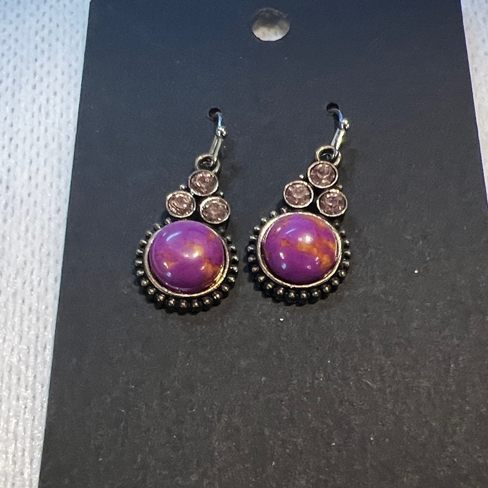 Purple and Silver Earrings